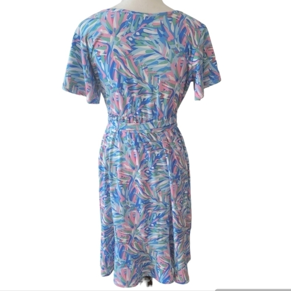 Simply Southern Blue Print Knit Dress Size Large - Picture 3 of 5